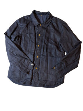 Billy Reid Reversible Waxed Nylon Shirt Jacket Cotton Linen Chore M